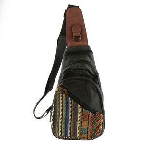 Canyon Sky Aztec Black Crossbody Sling Bag with RFID Technology